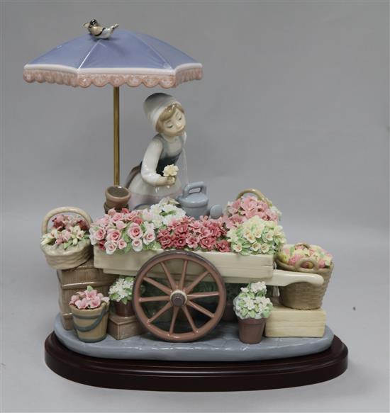 A Lladro figure, Flower Stall and another